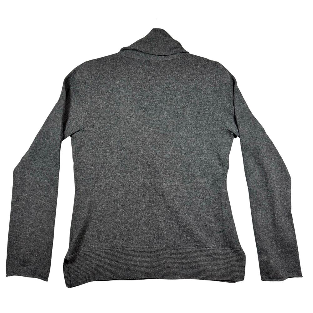 J.Crew Women's Charcoal Gray Wool/Cashmere Blend Shawl Neck Sweater - Medium - Picture 5 of 9